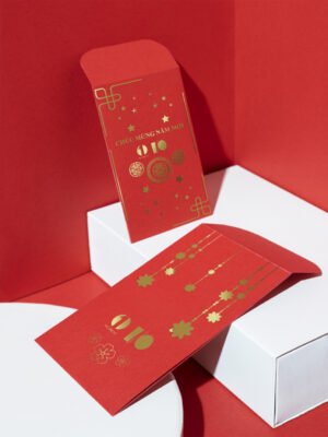 Thiết kế thiệp chúc mừng năm mới, lì xì in thương hiệu