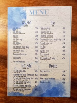 Menu nhựa, thiết kế đặc biệt với độ bền cao, khác biệt và gây ấn tượng tốt