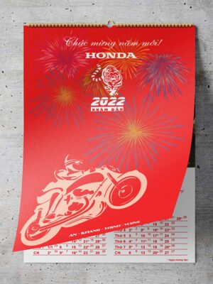 Lịch treo tường 7 tờ phong cách xe máy Honda