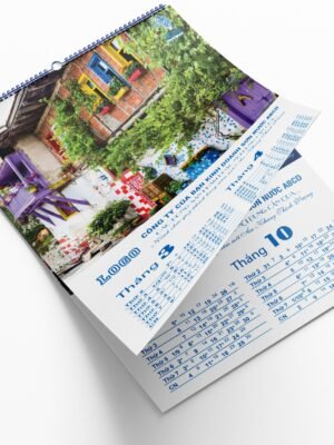 Lịch treo tường 7 tờ phong cách màu sơn các công trình rực rỡ