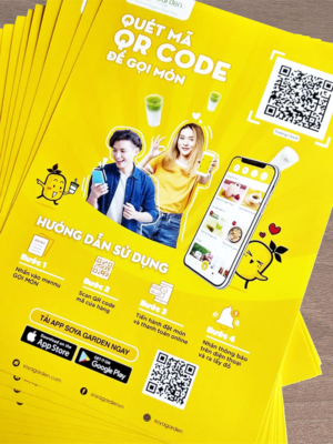 Thiết kế tờ rơi A5 hai mặt mẫu màu vàng