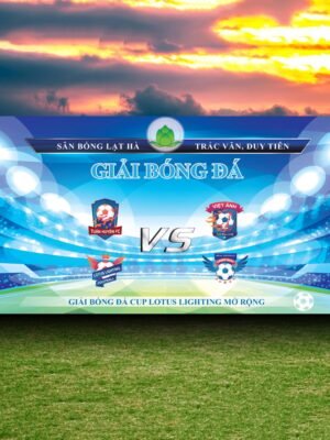 Thiết kế backdrop sự kiện bóng đá tứ hùng thường niên, giải không chuyên