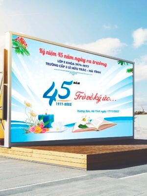 Thiết kế backdrop ngoài trời cho sự kiện họp lớp, kỷ niệm ra trường