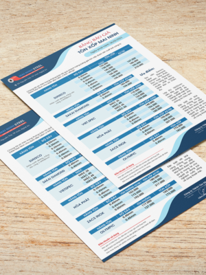 Thiết kế báo giá sản phẩm theo phong cách hiện đại