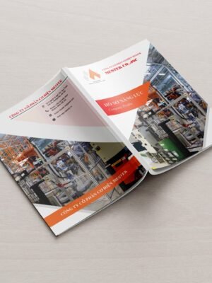 Hồ sơ năng lực công ty cơ khí với tông màu đỏ cam