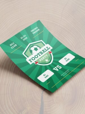 Tờ rơi A5 in màu hai mặt màu xanh, tờ rơi bóng đá