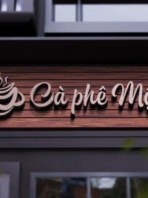 Thiết kế biển quảng cáo khung gỗ chữ nổi