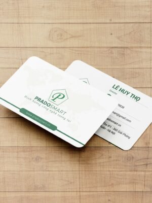 Danh thiếp mẫu trắng họa tiết xanh hiện đại