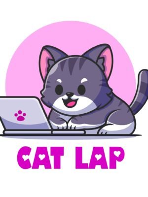 Thiết kế logo mèo dễ thương cat lap