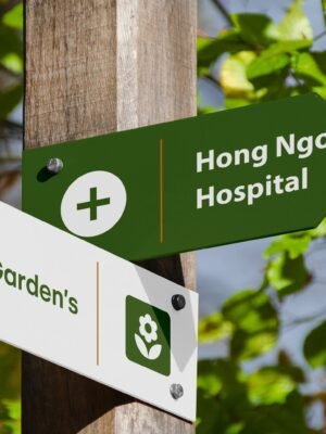 Thiết kế biển chỉ dẫn sang trọng bằng Mica màu