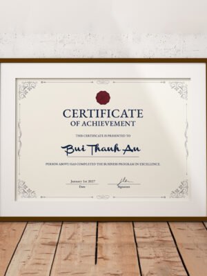 Thiết kế chứng nhận hoàn thành theo phong cách châu Âu