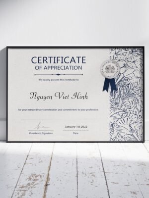 Thiết kế chứng nhận, chứng chỉ hoàn thành mẫu màu nhạt