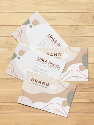 Mẫu thiết kế danh thiếp trừu tượng màu nâu họa tiết lượn sóng