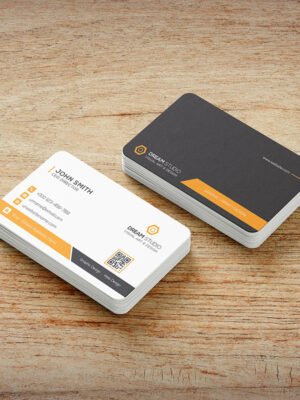 Mẫu thiết kế danh thiếp đơn giản nền trắng và nâu