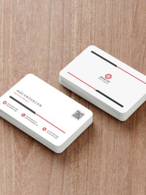 Mẫu thiết kế danh thiếp họa tiết đen đỏ nền trắng