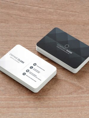 Mẫu danh thiếp đơn giản với hai màu đen trắng với họa tiết hình thoi