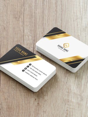 Mẫu thiết kế danh thiếp màu vàng gold và đen sang trọng