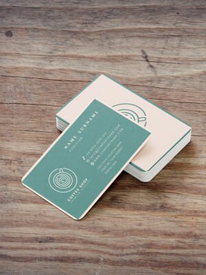 Mẫu thiết kế danh thiếp phong cách cố thập niên 90 màu xanh bạc hà