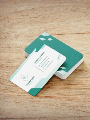 Thiết kế danh thiếp, name card với phong cách màu trắng và xanh mint