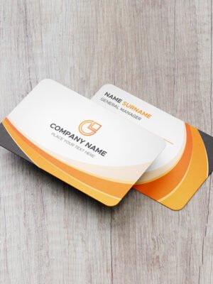 Mẫu danh thiếp thiết kế tông vàng cam và trắng