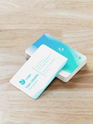 Mẫu thiết kế danh thiếp màu xanh nước biển - lam nhạt