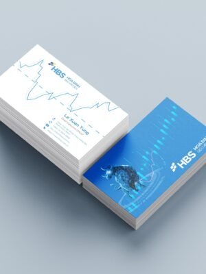 Danh thiếp cho công ty chứng khoán với tông nền xanh