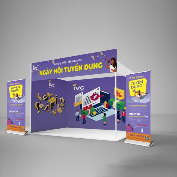 Thiết kế không gian triển lãm, kiosk triển lãm, standee banner