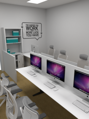 Thiết kế 3D không gian phòng làm việc