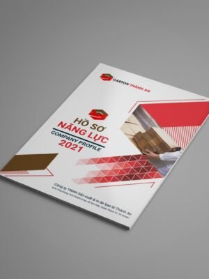 Thiết kế hồ sơ năng lực họa tiết hiện đại phong cách đỏ tươi