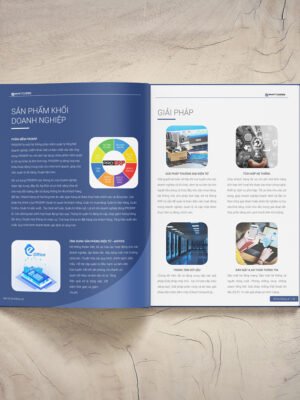 Thiết kế hồ sơ năng lực màu xanh biển đậm cho doanh nghiệp dịch vụ