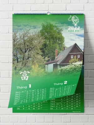 Thiết kế lịch treo tường 7 tờ phong cách màu sắc