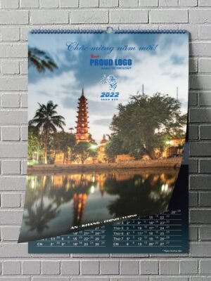 Thiết kế lịch treo tường Tết mẫu 7 tờ