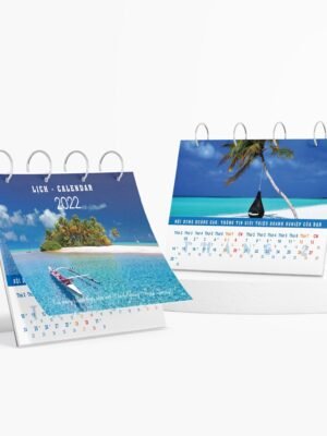 Lịch để bàn 13 tờ hiện đại với khung mica cứng