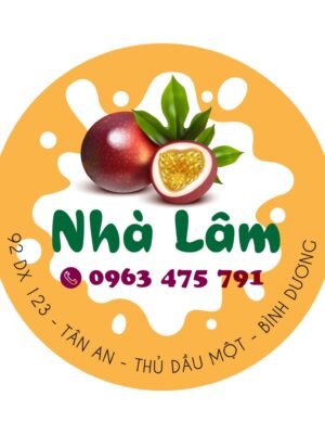 Thiết kế sticker sữa chua chanh dây cho cửa hàng đồ uống