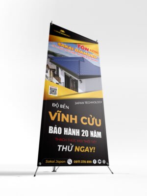 Thiết kế standee quảng cáo sản phẩm tôn dân dụng và công nghiệp