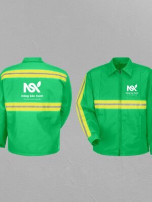 Thiết kế mẫu áo bảo hộ lao động màu xanh lá cây cho ngành nông nghiệp