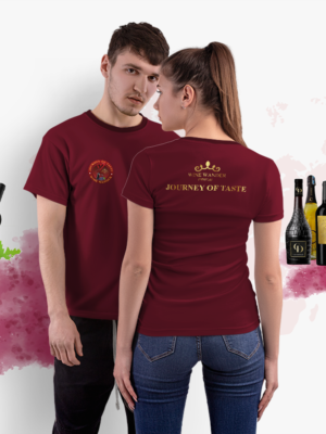 Thiết kế mẫu áo đồng phục cho công ty rượu vang màu đỏ rượu