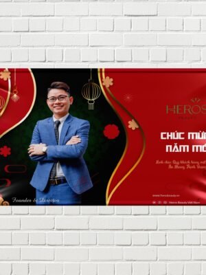 Thiết kế mẫu banner chúc mừng năm mới treo tường