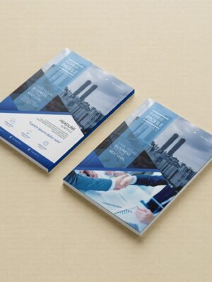 Thiết kế hồ sơ năng lực phong cách màu xanh biển, công ty xây dựng