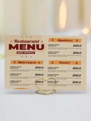 Thiết kế menu cho nhà hàng tiệc cưới, đế mỹ thuật