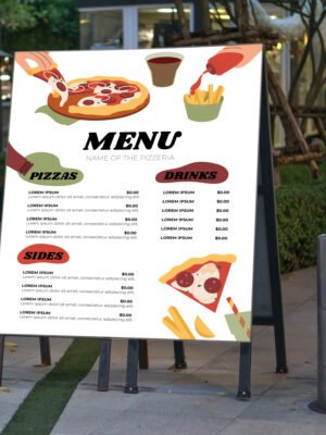 Thiết kế menu nhà hàng đặt ngoài trời, thực đơn đa dạng mẫu vật liệu