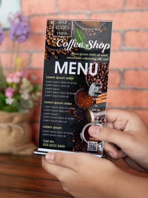 Menu thực đơn nhà hàng, quán cà phê bằng mica kẹp giấy in