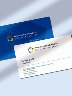 Danh thiếp cho doanh nghiệp công nghệ tông màu xanh