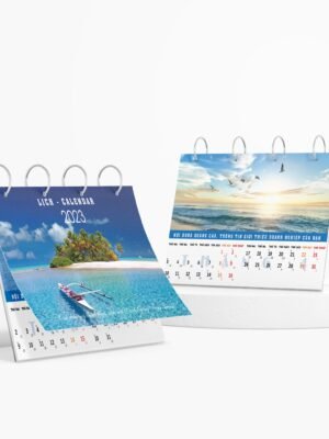 Thiết kế lịch để bàn 13 tờ, đế mica