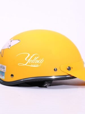 Mũ bảo hiểm nửa đầu in thương hiệu - màu vàng