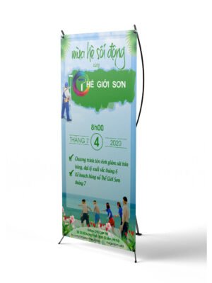 Thiết kế standee sự kiện phong cách tươi trẻ