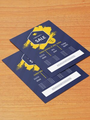 Thiết kế tờ rơi chương trình, A5 in màu hai mặt