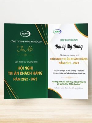 Thiết kế thư mời sự kiện công ty nông nghiệp màu xanh