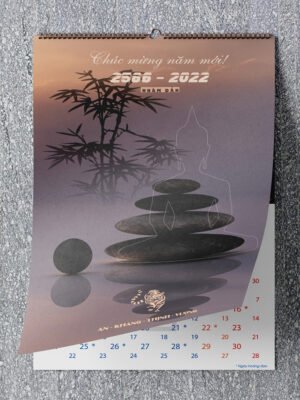 Lịch treo tường 13 tờ phong cách các công trình Phật giáo