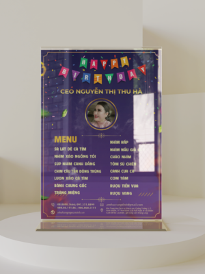Thiết kế menu sinh nhật tại nhà hàng